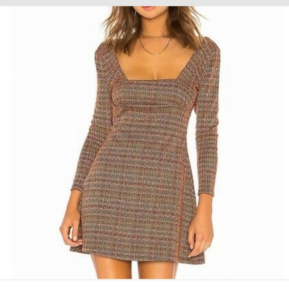Free People Dresses & Skirts - Free People Squareneck Herringbone Dress